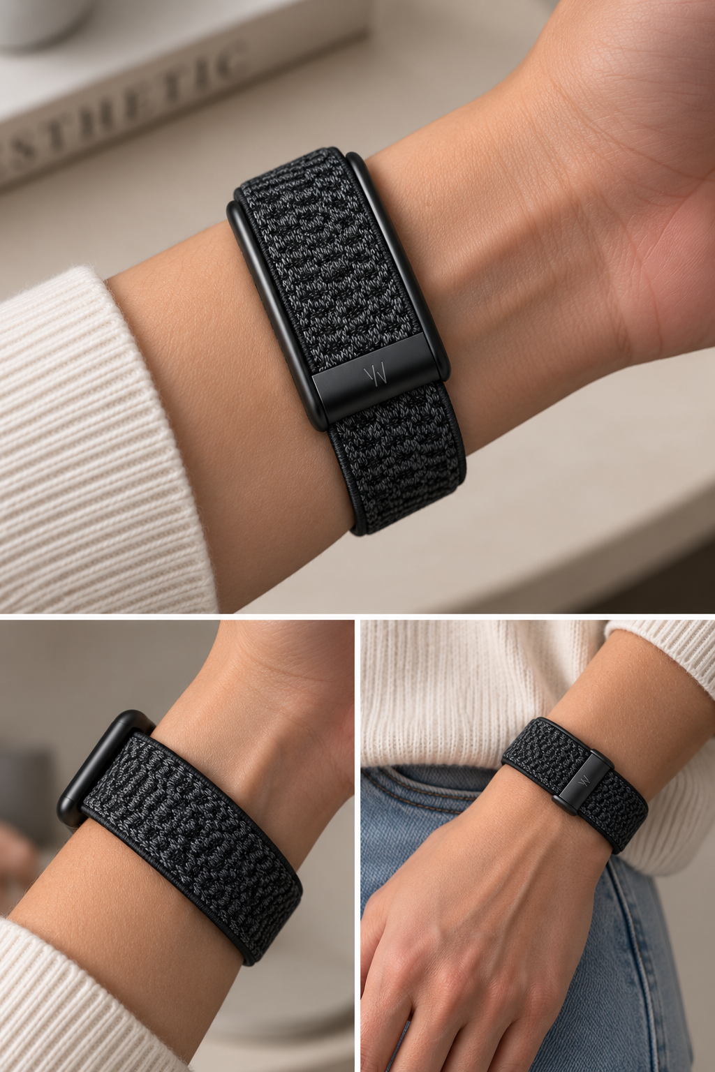 Black Cashmere Nylon Strap for WHOOP